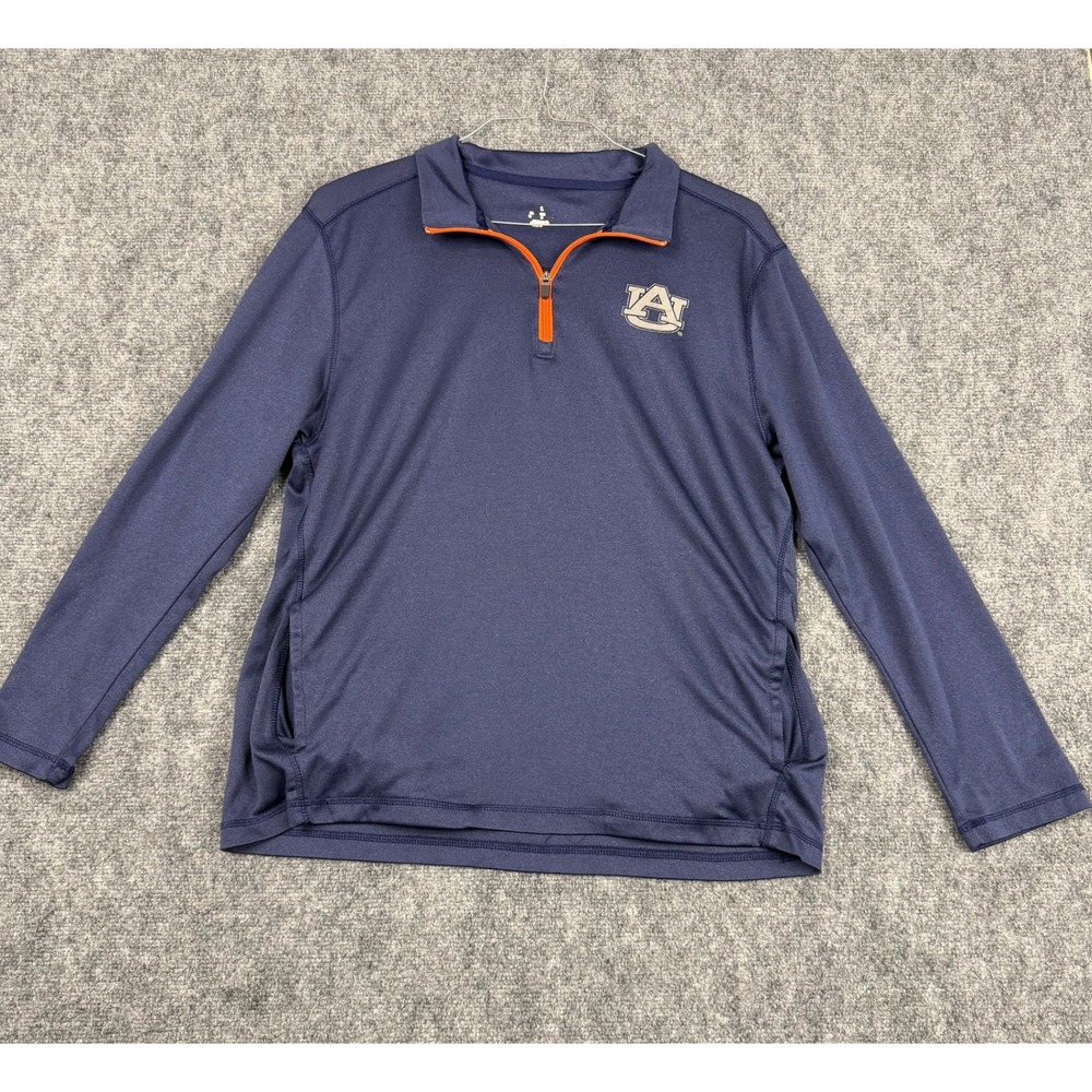 Auburn Tigers Mens Large Navy Blue Quarter Zip Pullover Performance Shirt AU
